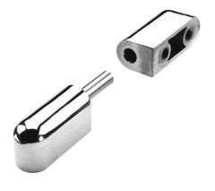 Block hinge, 76mm chrome, stainless steel pin