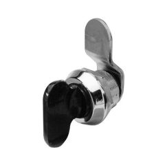 Fixed-key lock, black and chrome