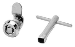 Square drive lock, chrome 90 degree