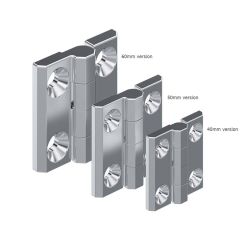 Hinge - screw on 40mm stainless steel