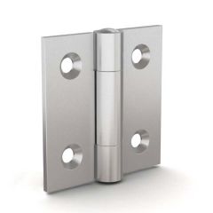 Hinge 40 x 40mm x 2mm thk drilled & c-sunk, s/s 304