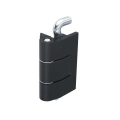 Hinge 180�, Zinc              
die, black M6, Pin: st