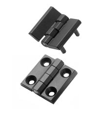 Hinge, screw-on. 50x50. zinc die, black.M