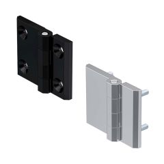 Hinge,screw-on. 50x63. Zinc die,black.C/sunk