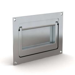 FLUSH HANDLE WITH SPRING 150 X 105  GALVANIZED STE