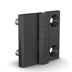 HINGE W/SS STUDS + HOLES, H 40 X 40 - BLACK POLYAMI