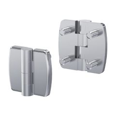 Hinge, screw-on, M6 welded studs, 40x42,316 stainless steel