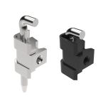 Hinge 180 degree, black, semi concealed, 43mm pin